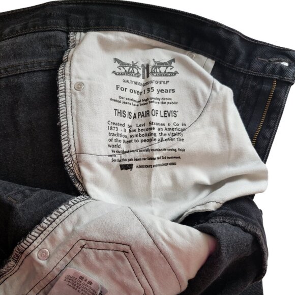 Levi's Black 550 Relaxed Silver Tab? Denim Jeans 100% Cotton 40x30 Levi Strauss - Picture 4 of 4
